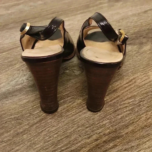 Garolini Black patent leather, leather insole, peeptoe sling back vintage - Picture 10 of 10